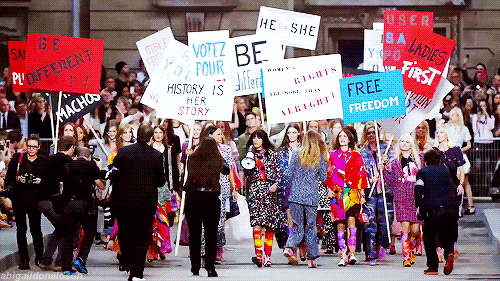 Womens Rights Protest Fashion Show Cara Delevigne Gif