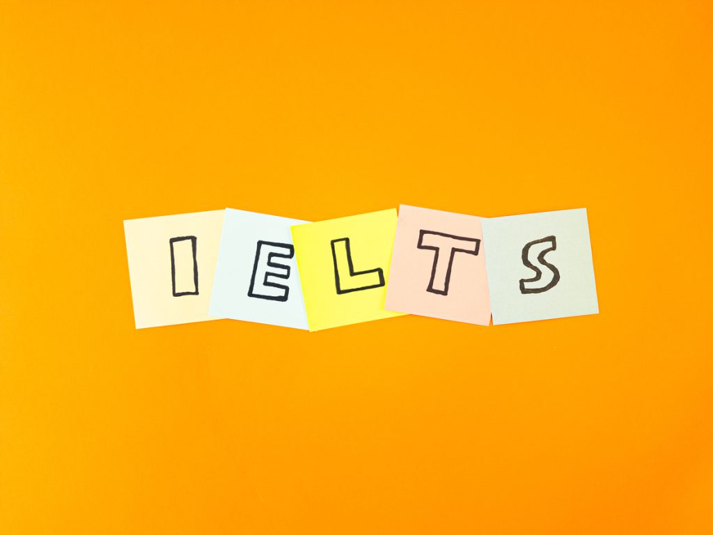 Ielts International English Language Testing System Concept With Letters On Sticky Notes
