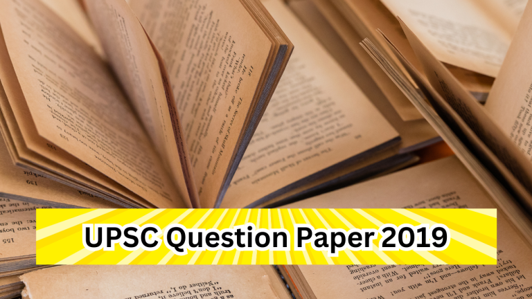 Upsc Question Paper 2019