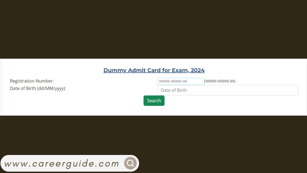 dummy admit card 10th 2023