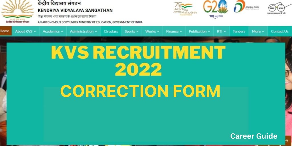 Kvs Recruitment 2022 Correction Window
