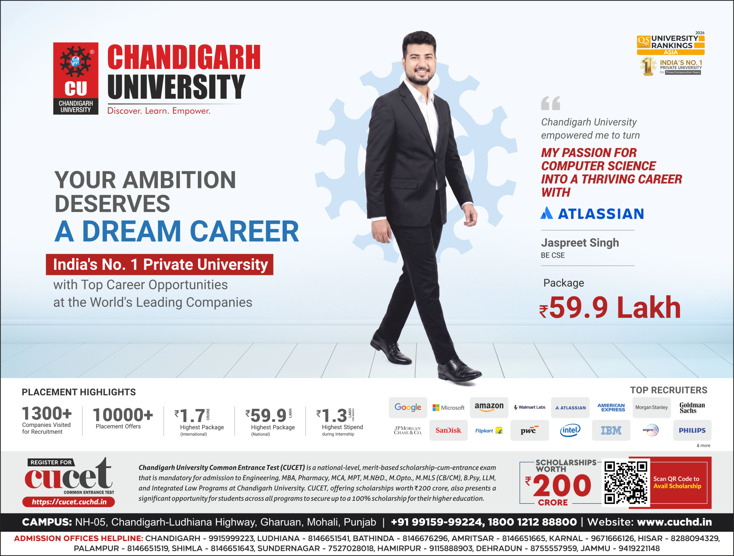 Cu Jaspreet Singh Placement Ad North