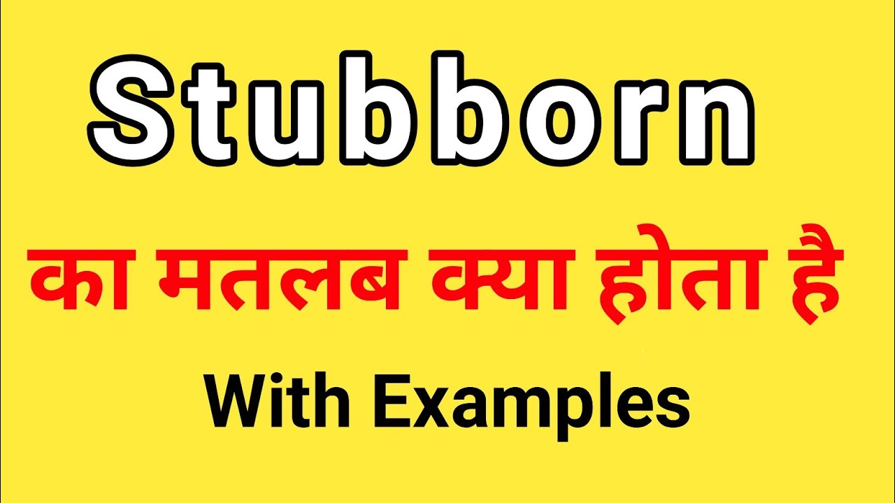 Stubborn Meaning in hindi CareerGuide