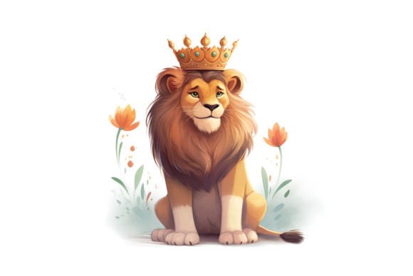 African Royal Lion With A Crown Clipart Graphics 77170947 1 1 580x387