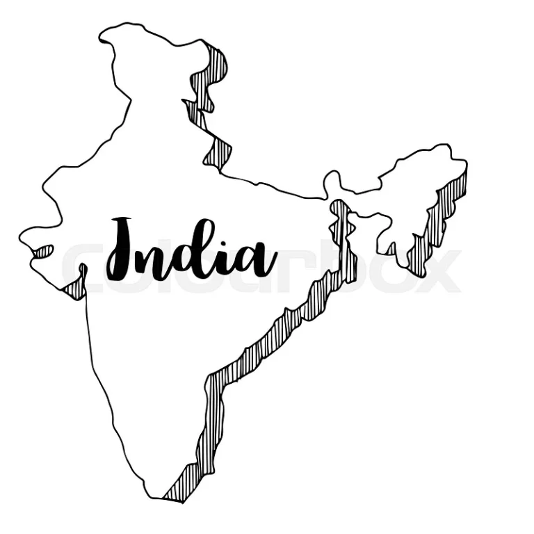 Outline map of india Cut Out Stock Images & Pictures - Alamy
