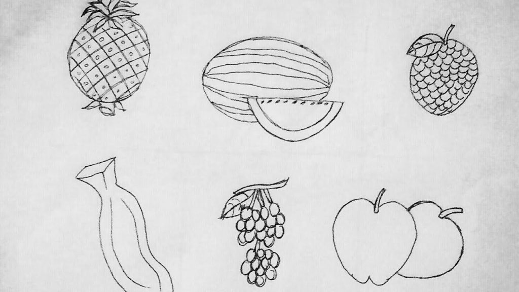 Easy Fruit & Vegetable Drawings For Kids | Easy art for kids, Art drawings  for kids, Fruits drawing