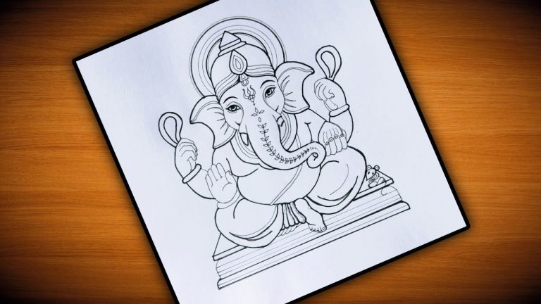 Simple Ganesh Line Drawings - Easy Ganesh Drawing | Ganesha drawing, Easy  drawings, Ganesha art