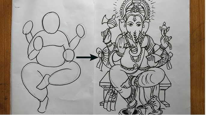 Ganesh Sketch Easy Drawing Of Lord Ganesha How To Draw Lord - Easy Ganesh  Drawing | Ganesha drawing, Ganesha sketch, Easy drawings