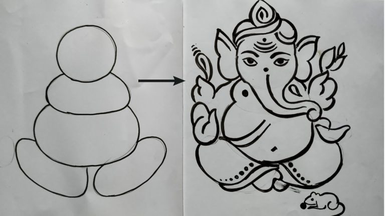 Easy Drawing Of Lord Ganesha Pencil Sketch Of Ganesha Drawing - Easy Ganesh  Drawing | Ganesha drawing, Easy drawings, Art drawings simple