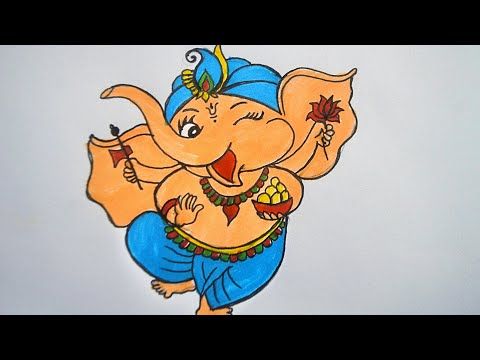 Ganpati drawing easy for kids | Bal Ganesha drawing and coloring step by  step - YouTube