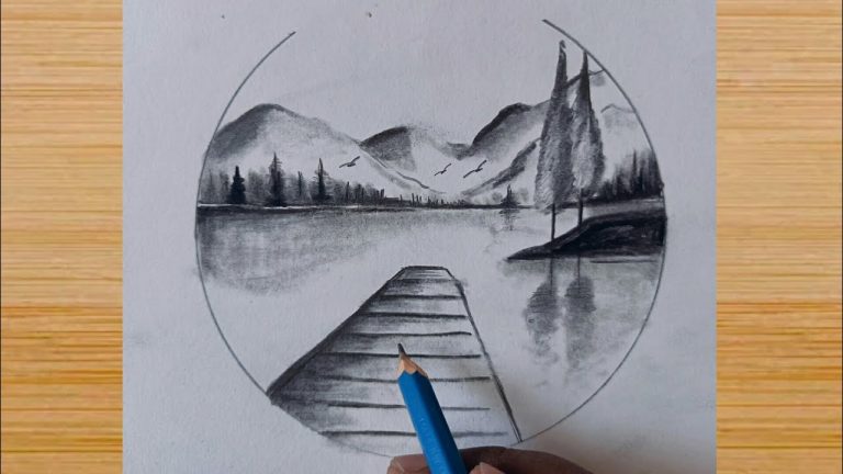Nature scenery drawing with pencil step by step / mountain drawing easy -  YouTube