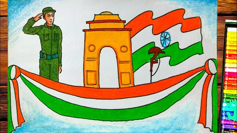 Republic Day Drawing with Oil Pastel step by step || 26 January Drawing -  YouTube