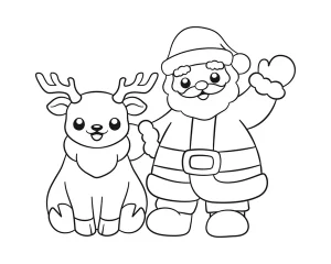 Santa Reindeer Outline Line Art 600nw 2204626993