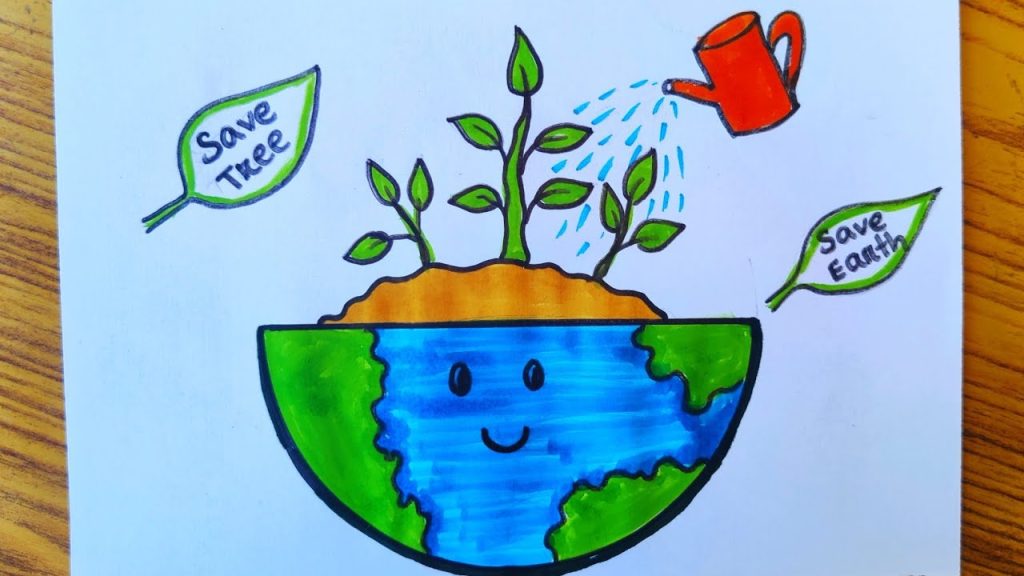 How to draw save trees save earth save environment colourful drawing step  by step save nature – Artofit