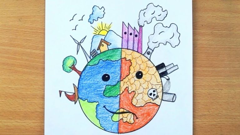 Earth Day drawing |Save Environment Poster Drawing | Save Nature drawing  easy | Poster drawing, Earth day drawing, Save environment poster drawing