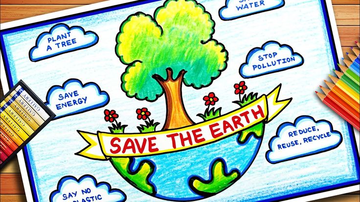 Save Earth Drawing : Drawing for Beginners - CareerGuide