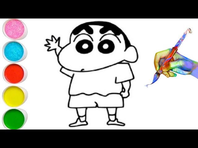 How to Draw ShinChan Step by Step || Color Drawing | Colorful drawings,  Drawings, Step by step drawing