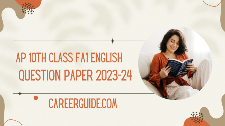AP 10th Class FA1 English Question Paper 2023-24 {PDF} - CareerGuide