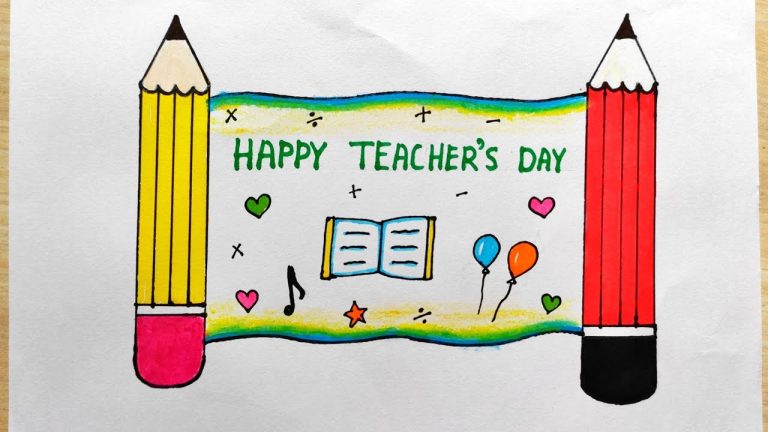 How to draw Teacher's Day / Teacher and Students drawing / Teacher's Day  Special Drawing (very easy) - YouTube