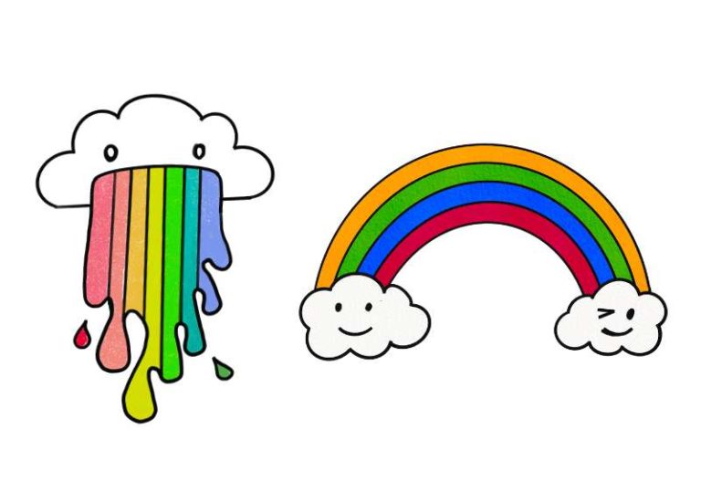 Easy Rainbow Drawing With Step By Step