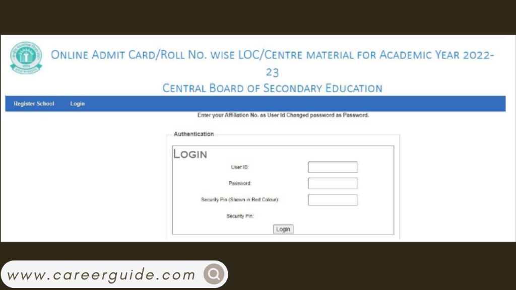 10th admit card download