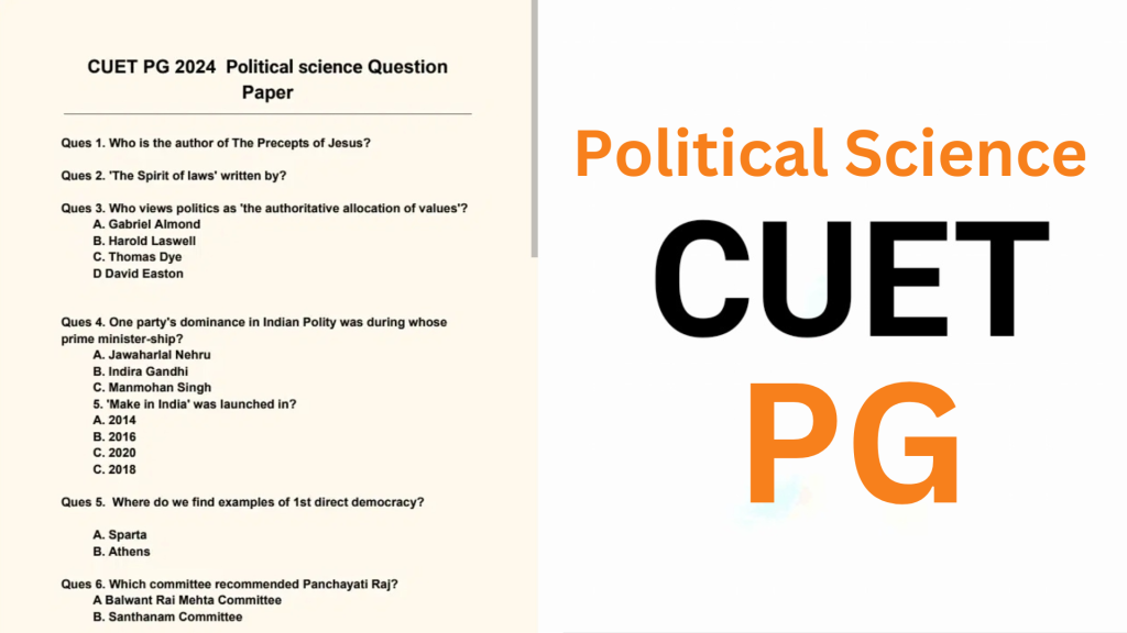CUET PG Political Science Question Paper